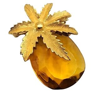 Sarah Coventry Pineapple Brooch Pin Pendant Figural Signed Vintage Costume Jewel